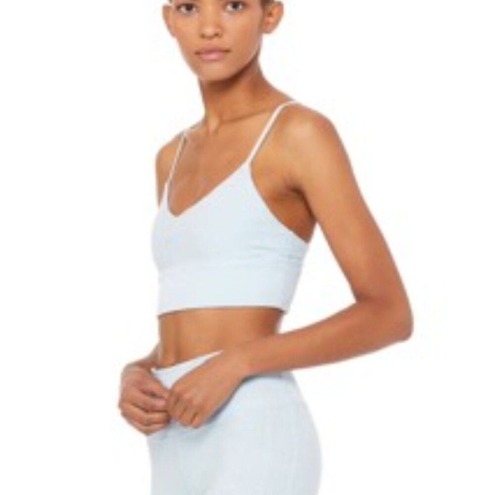 Alo Alosoft Bra Lavish Bra in Blue Haze Heather (matching leggings available) - Picture 4 of 8